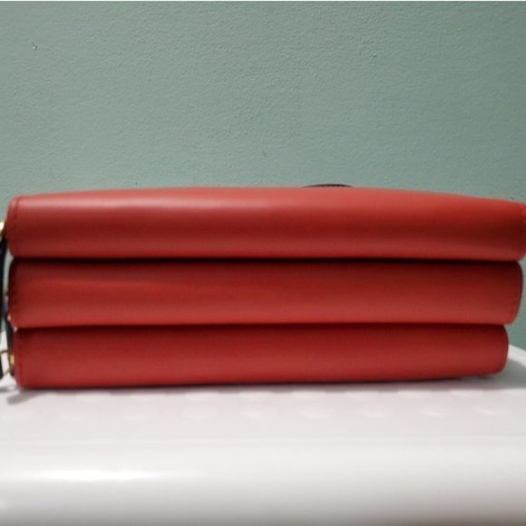 NEW WANT LES ESSENTIELS Petra Zip Red Orange Navy Crossbody Belt Bag Wallet - Picture 7 of 13